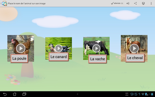 Tablette avec images et sons