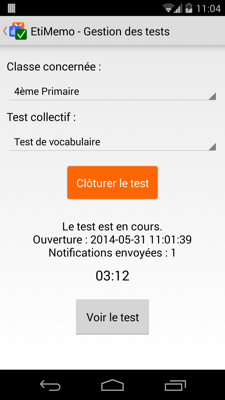 Le test est actif
