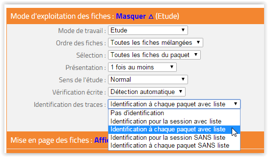 Configuration des traces