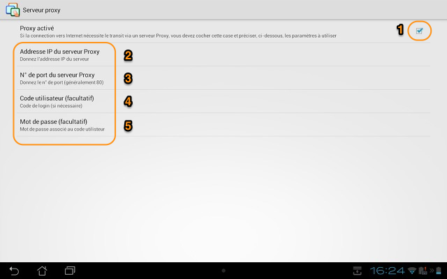 Configuration du proxy