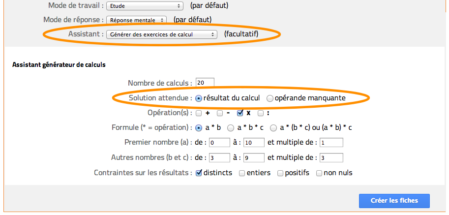 Formulaire assistant mathématique