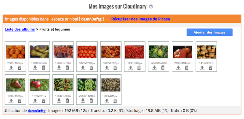 Contenu d'un album