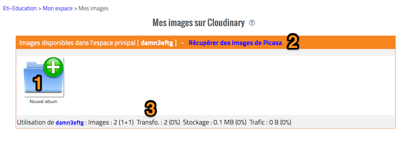 Espace Cloudinary  