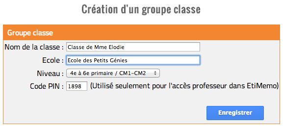 Création d'une classe
