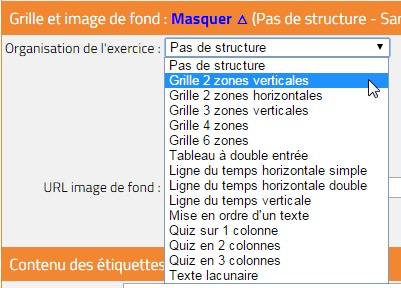 Liste des structures possibles