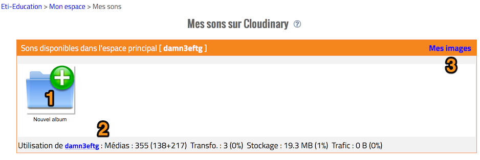 Espace Cloudinary