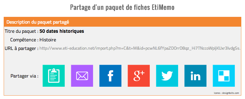 Ecran de partage des exercices