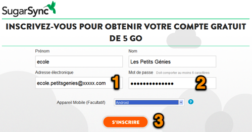 Création du compte école