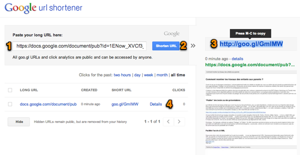 Raccourcissement d'URL
